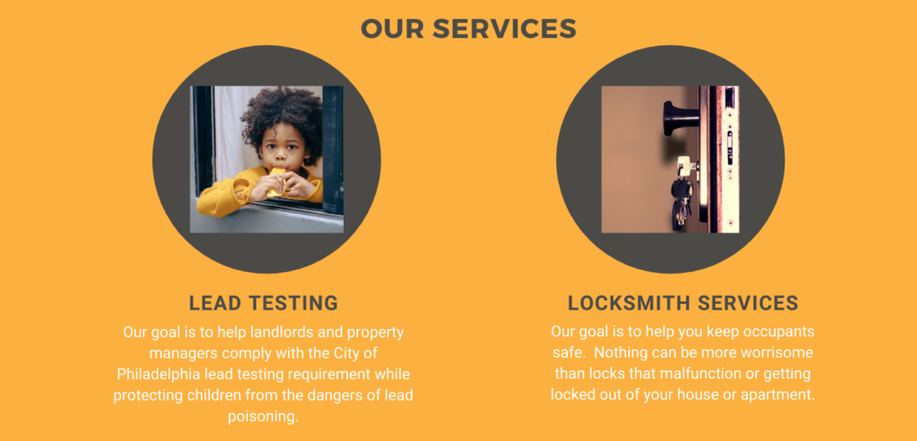 lead testing and locksmith services